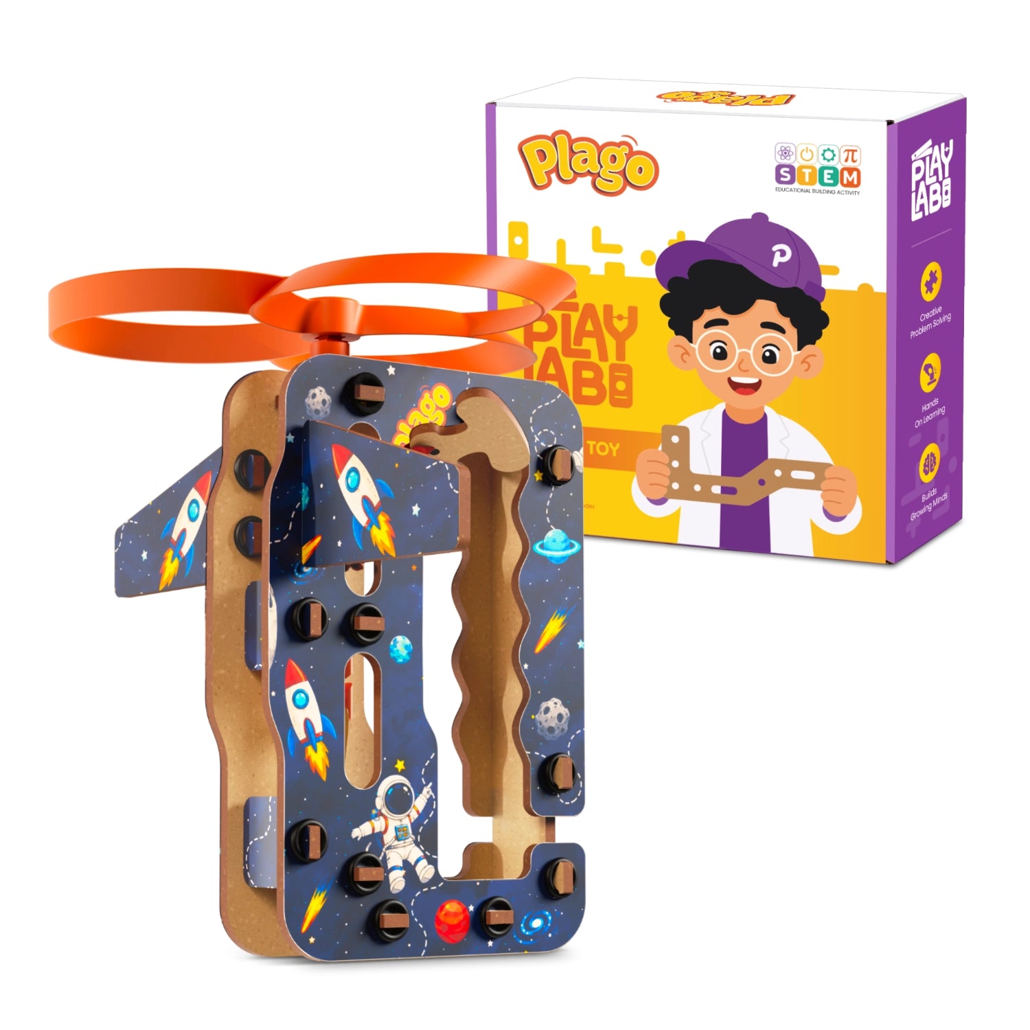 Plago Flying Fan Launcher – STEM DIY Flying Fan Toy | 6+