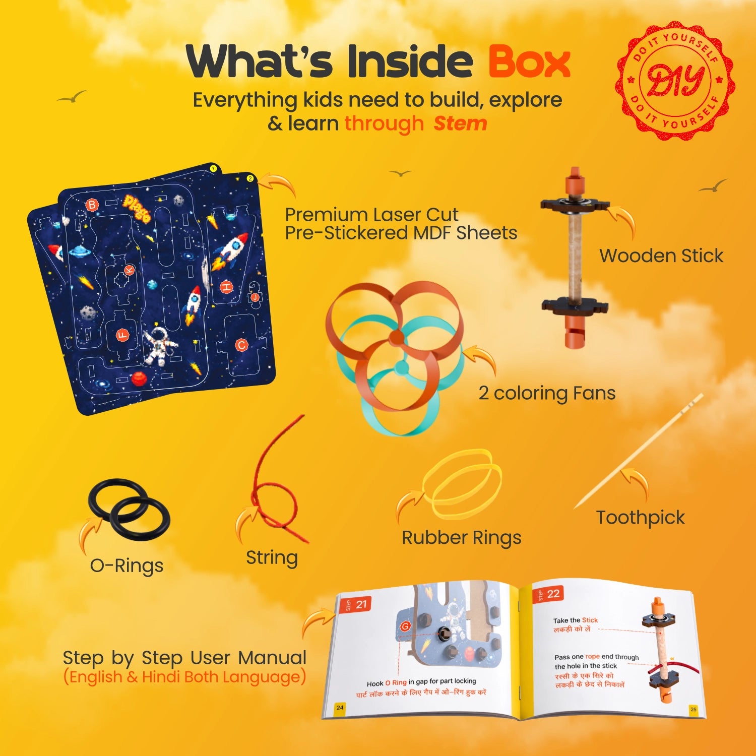 Plago Flying Fan Launcher – STEM DIY Flying Fan Toy | 6+