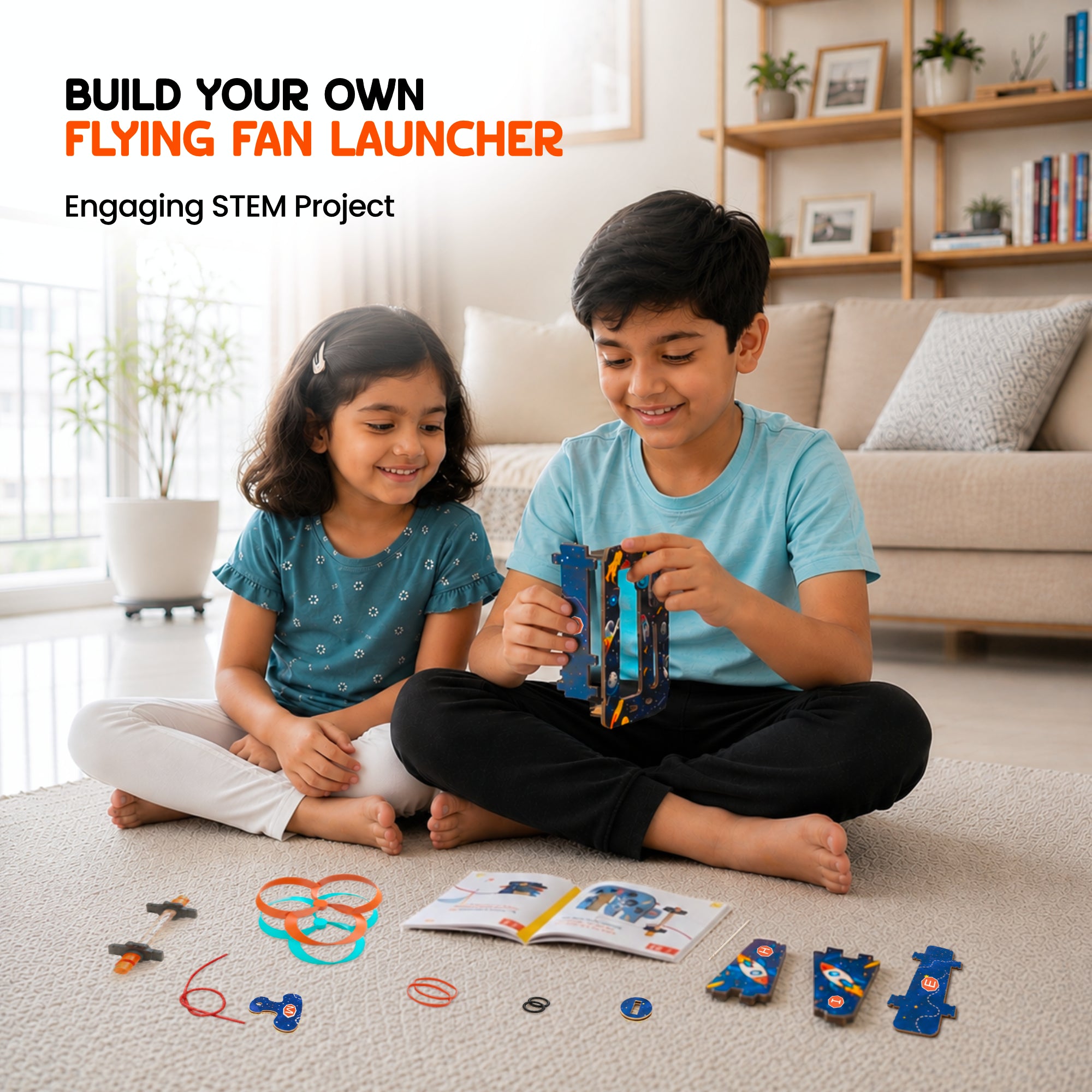 Plago Flying Fan Launcher – STEM DIY Flying Fan Toy | 6+