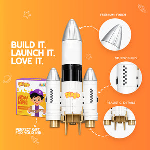 Plago Play Lab Wooden STEM Rocket Building Kit – Engineering Toy for Kids - Plagotoys