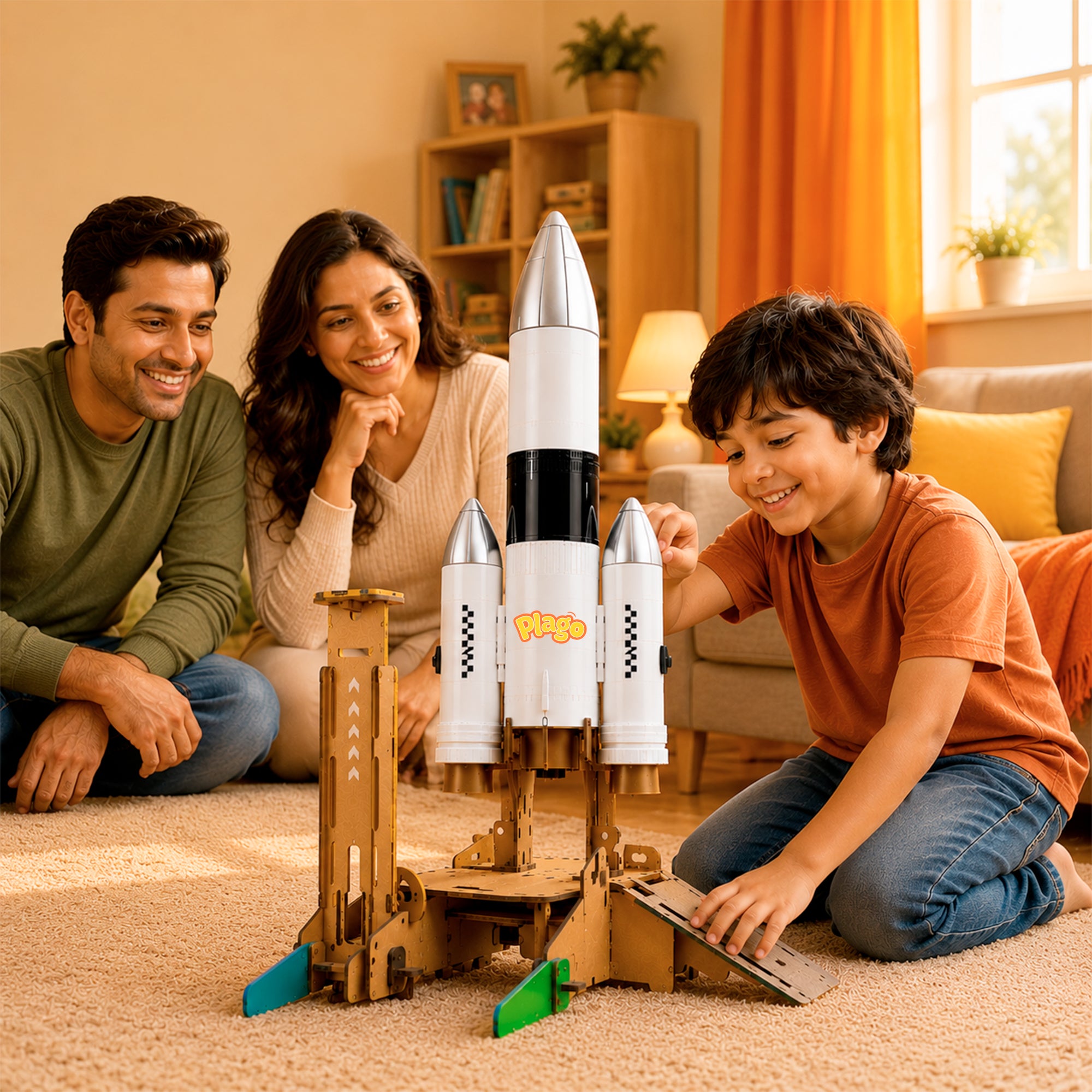 Plago Play Lab Wooden STEM Rocket Building Kit – Engineering Toy for Kids - Plagotoys