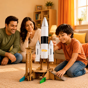 Plago Play Lab Wooden STEM Rocket Building Kit – Engineering Toy for Kids - Plagotoys